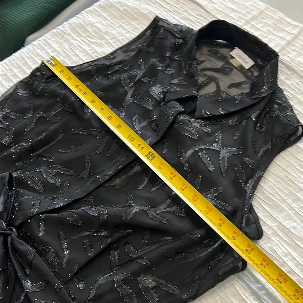 Calvin Klein dress cocktail women’s black Textured Fabric size 14 elegant flow - Picture 11 of 13